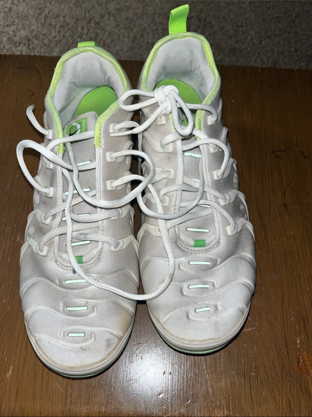 Men’s Nike White and Lime Green Athletic Sneakers